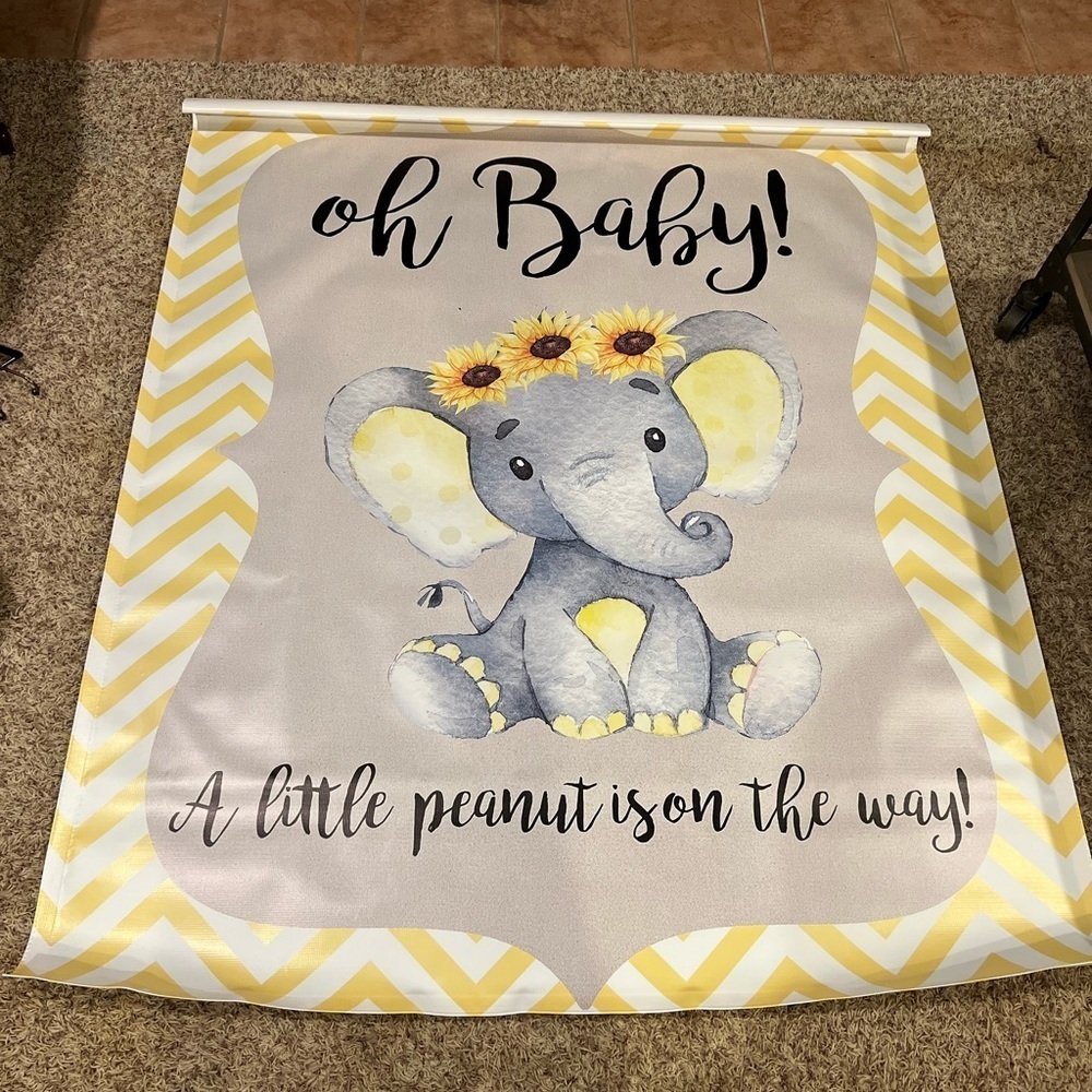 Large Elephant vinyl professional photo op backdrop
